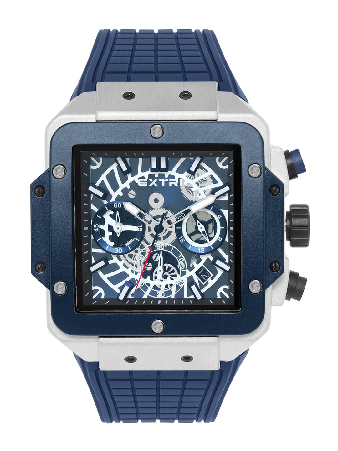 Buy EXTRI Men Textured Dial & Straps Reset Time Analogue Watch