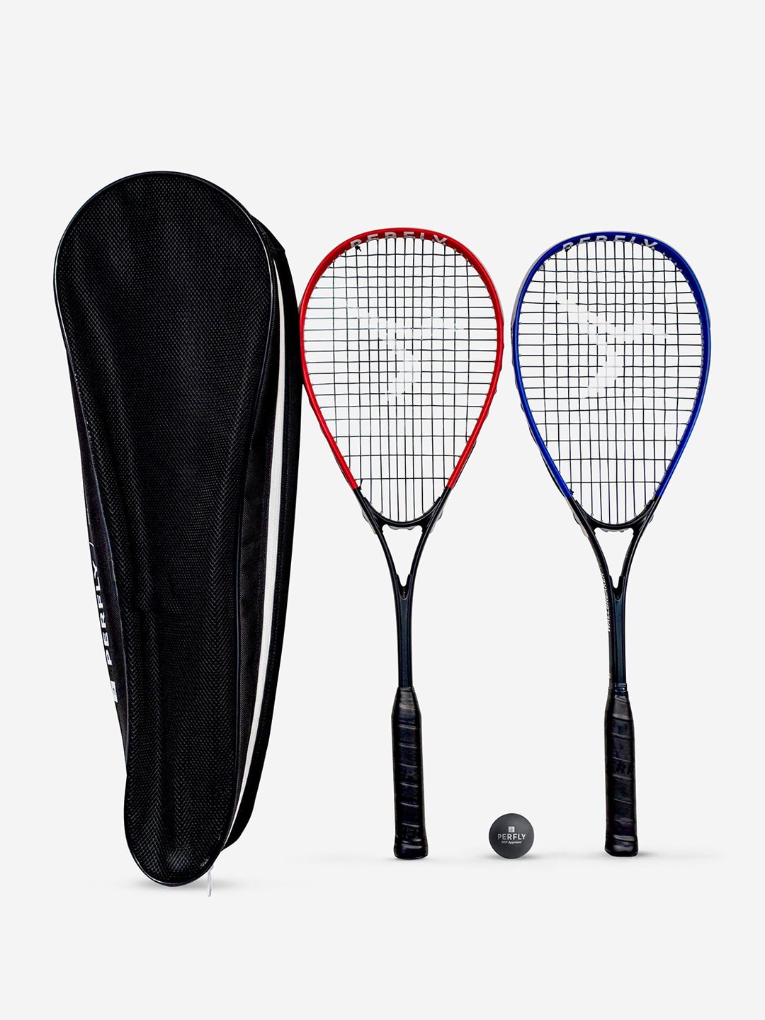 Decathlon Decathlon Perfly - Adults Multicolor Wall Breaker 165 Club Impact Protection Squash Racket Set