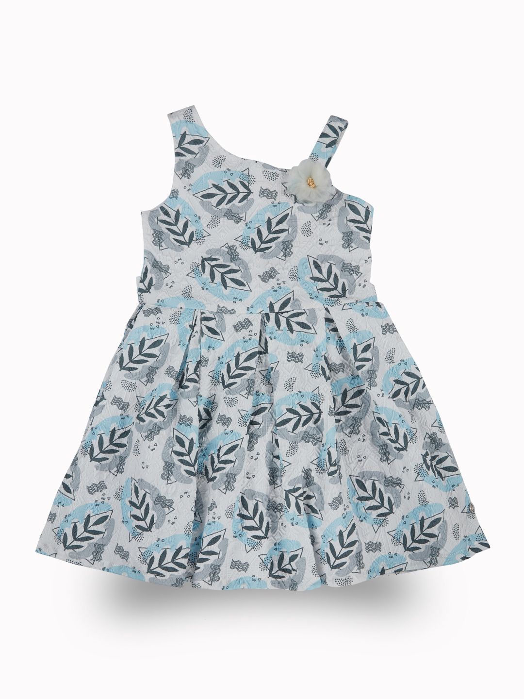 Gini and Jony Girl Tropical Printred Applique Fit & Flare Dress
