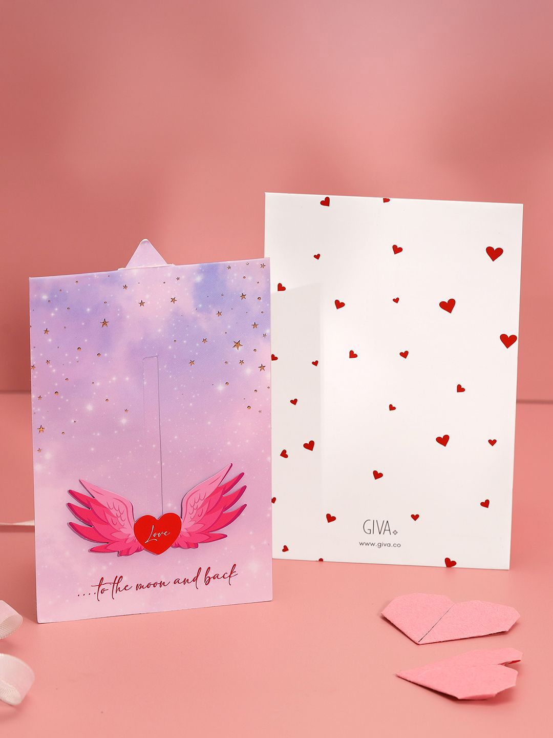 Buy GIVA Purple & Pink Printed Hidden Message Greeting Card