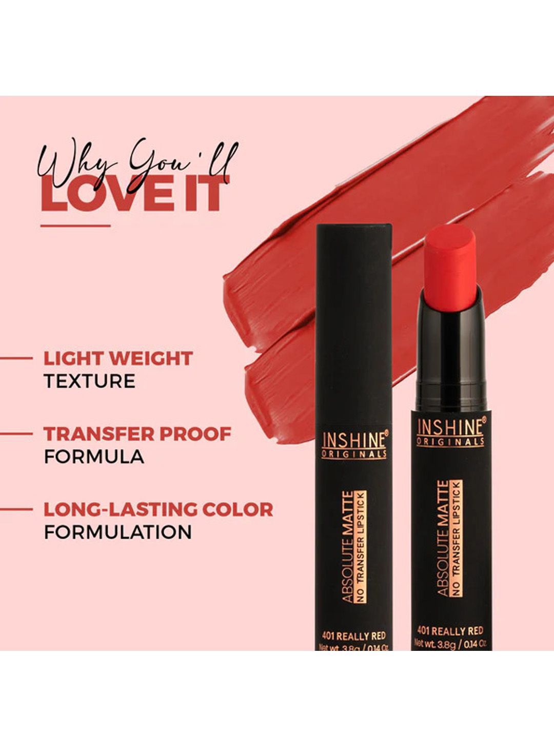 Buy Inshine Originals Absolute Matte No Transfer Lipstick- 3.8 g