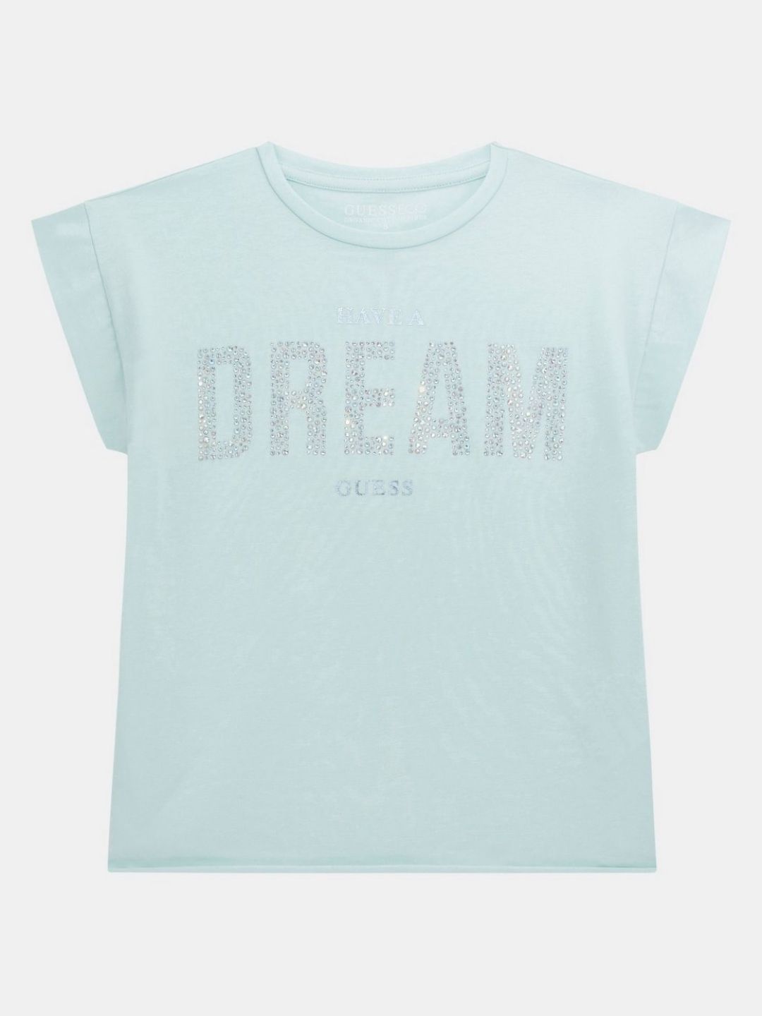 GUESS kids Girls Typography Printed Round Neck Cotton T-shirt