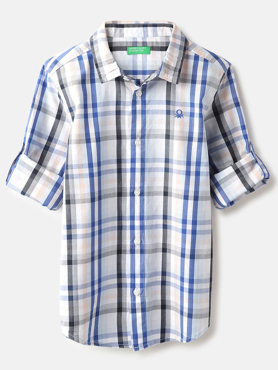 United Colors of Benetton Boys Tartan Checks Opaque Checked Casual Shirt