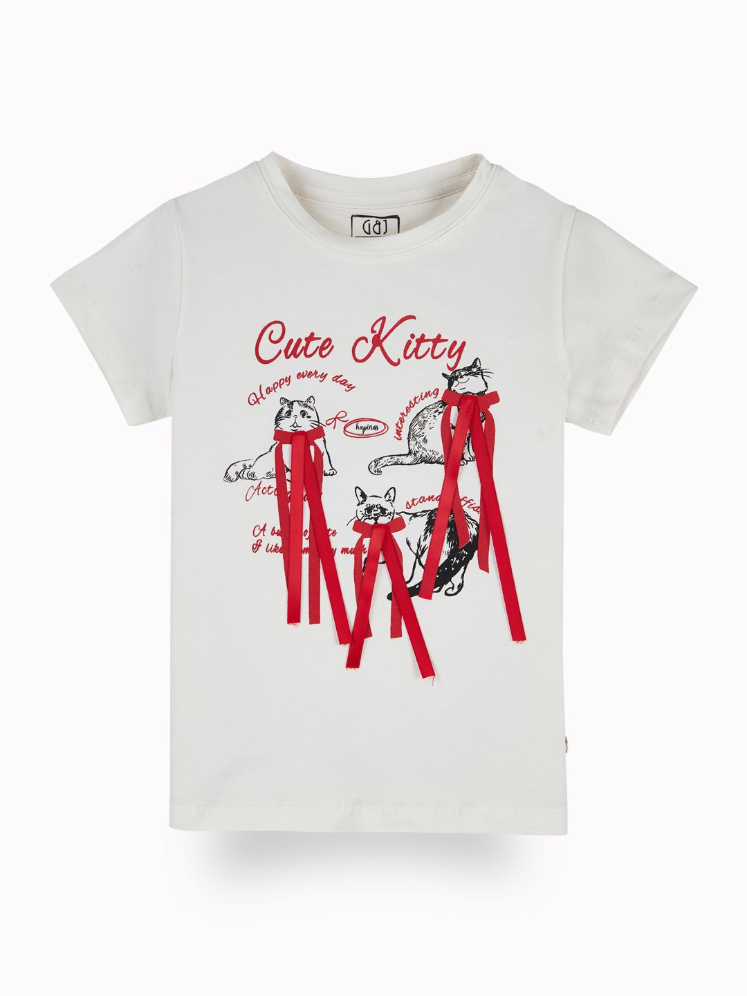 Gini and Jony Print Applique Cotton Top