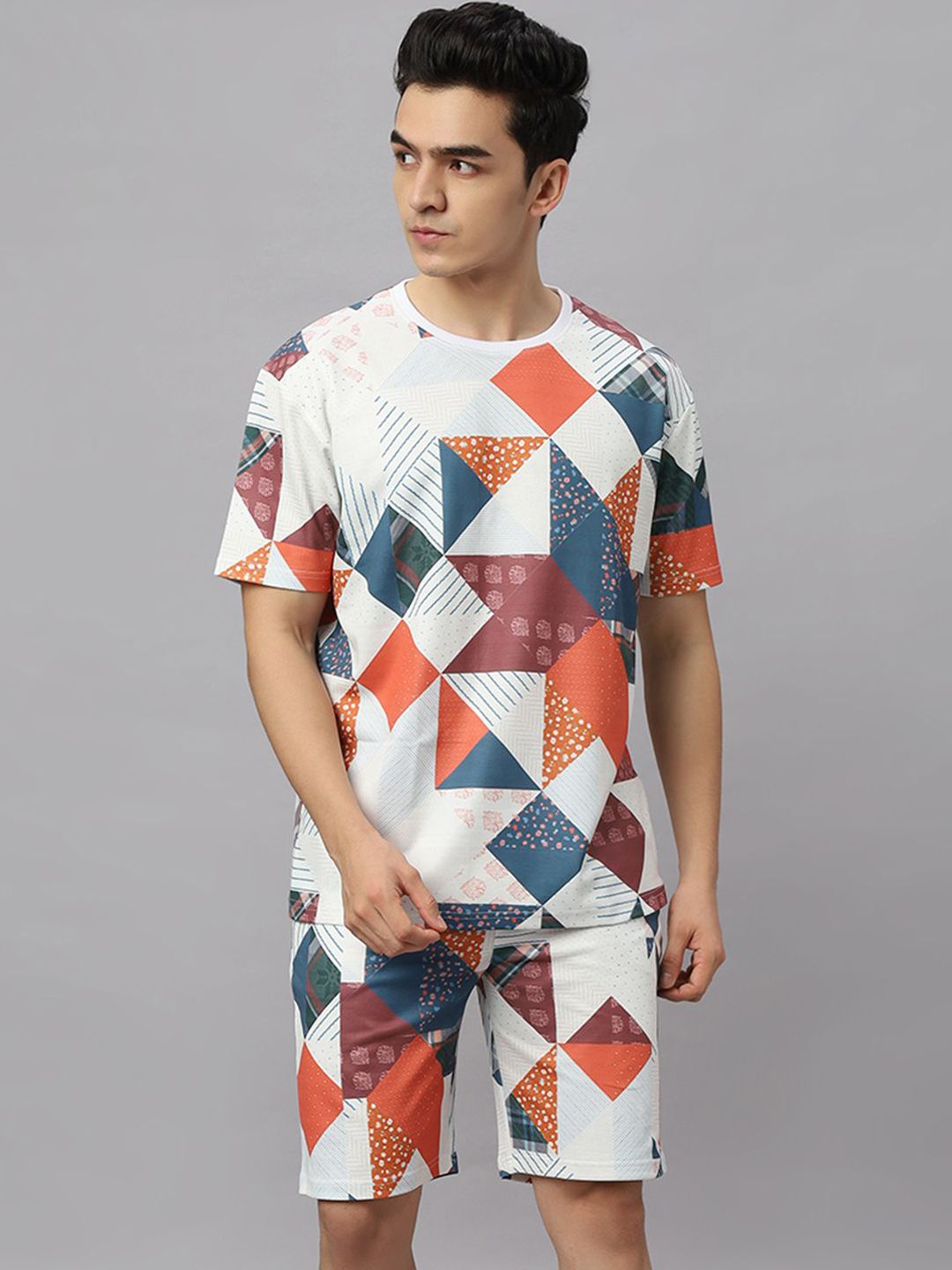 Wear Your Opinion Wear Your Opinion Men Printed Round Neck Tshirt With Shorts Co-Ord Set