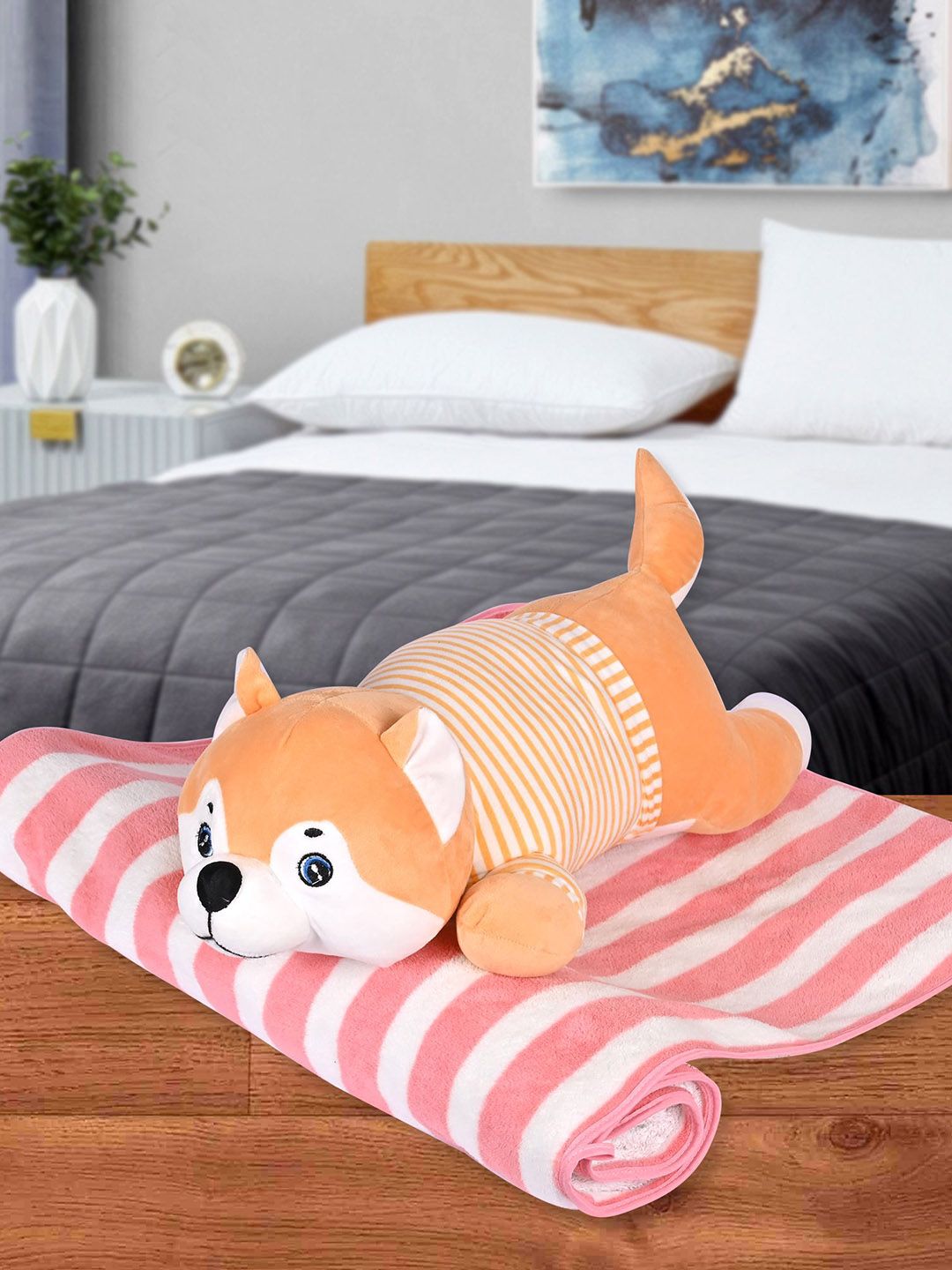 Besties Brown Sleeping Husky Dog 40 Cm