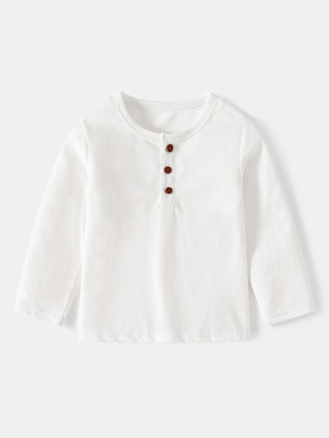 LULU & SKY Boys Solid Henley Neck Cotton T-shirt