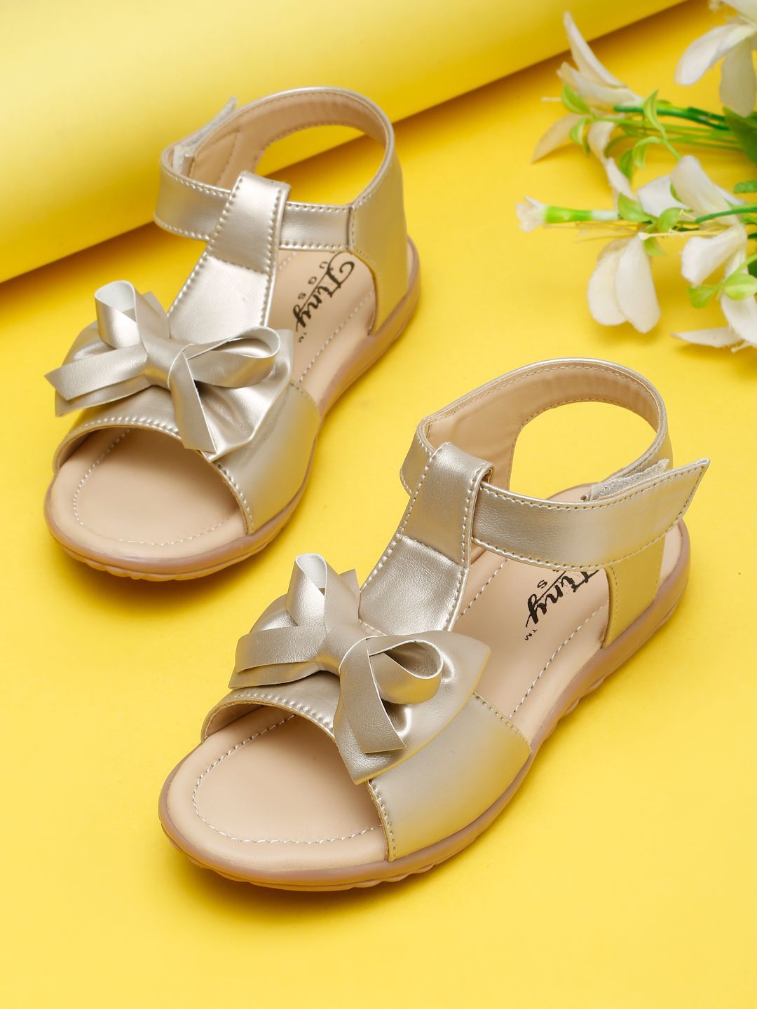 Tiny Bugs Tiny Bugs Girls Embellished Party Open Toe Flats