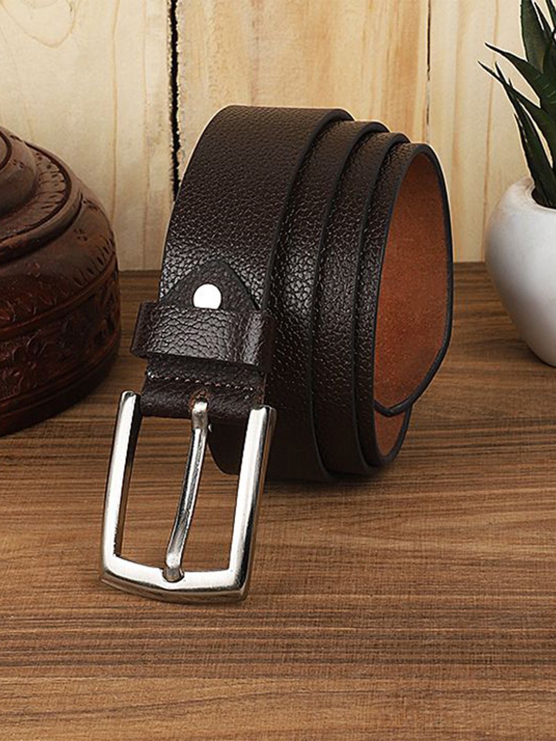 WROGN Men Braided Leather Formal Belt