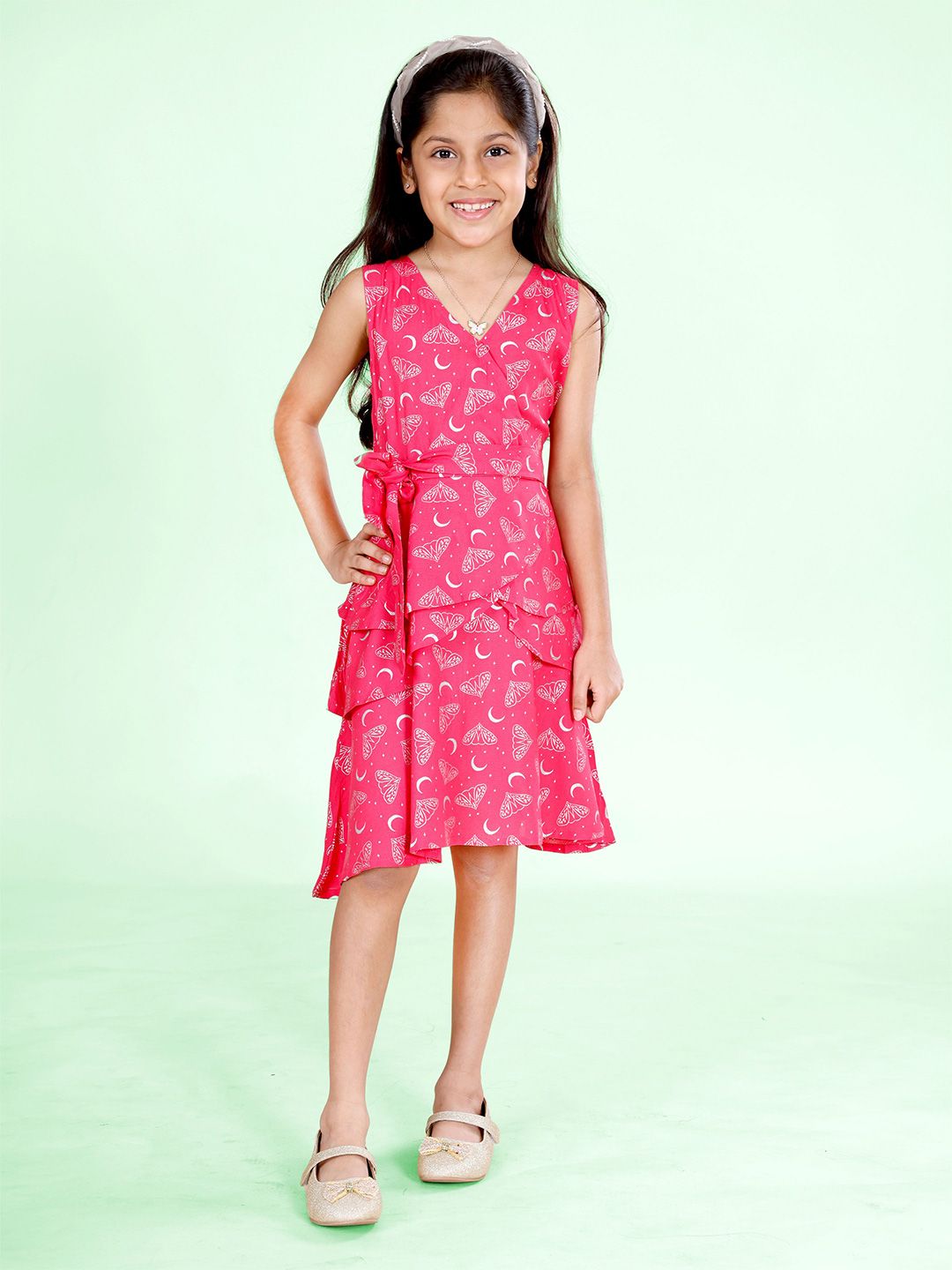 KiddoPanti Print Fit & Flare Dress