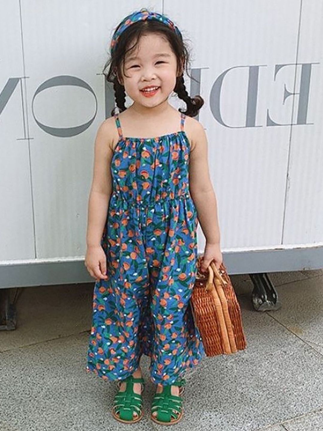 LULU & SKY Girls Printed Basic Jumpsuit