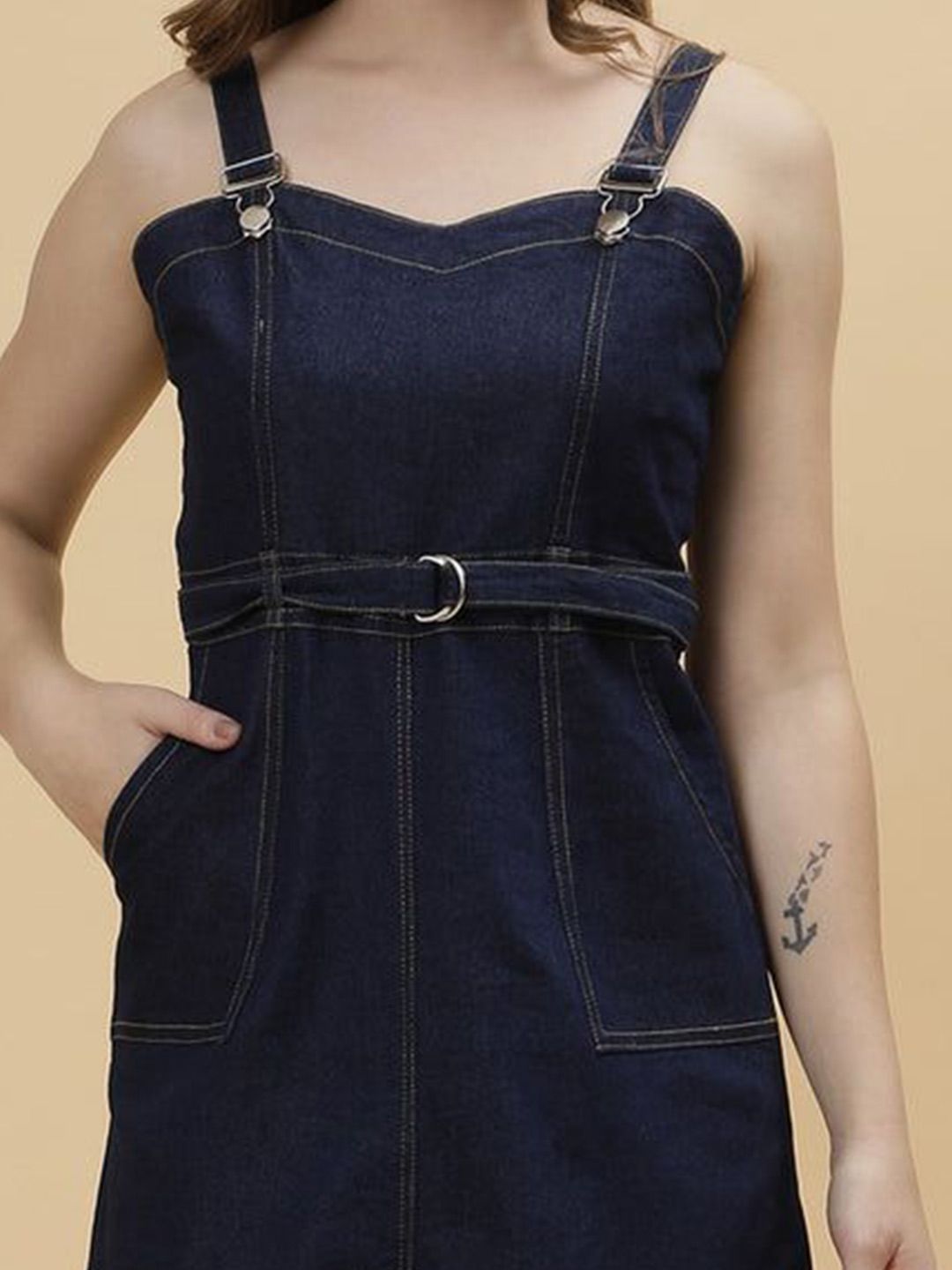 Buy Codaisy Denim Pinafore Dress - Dresses for Women 32761334 | Myntra