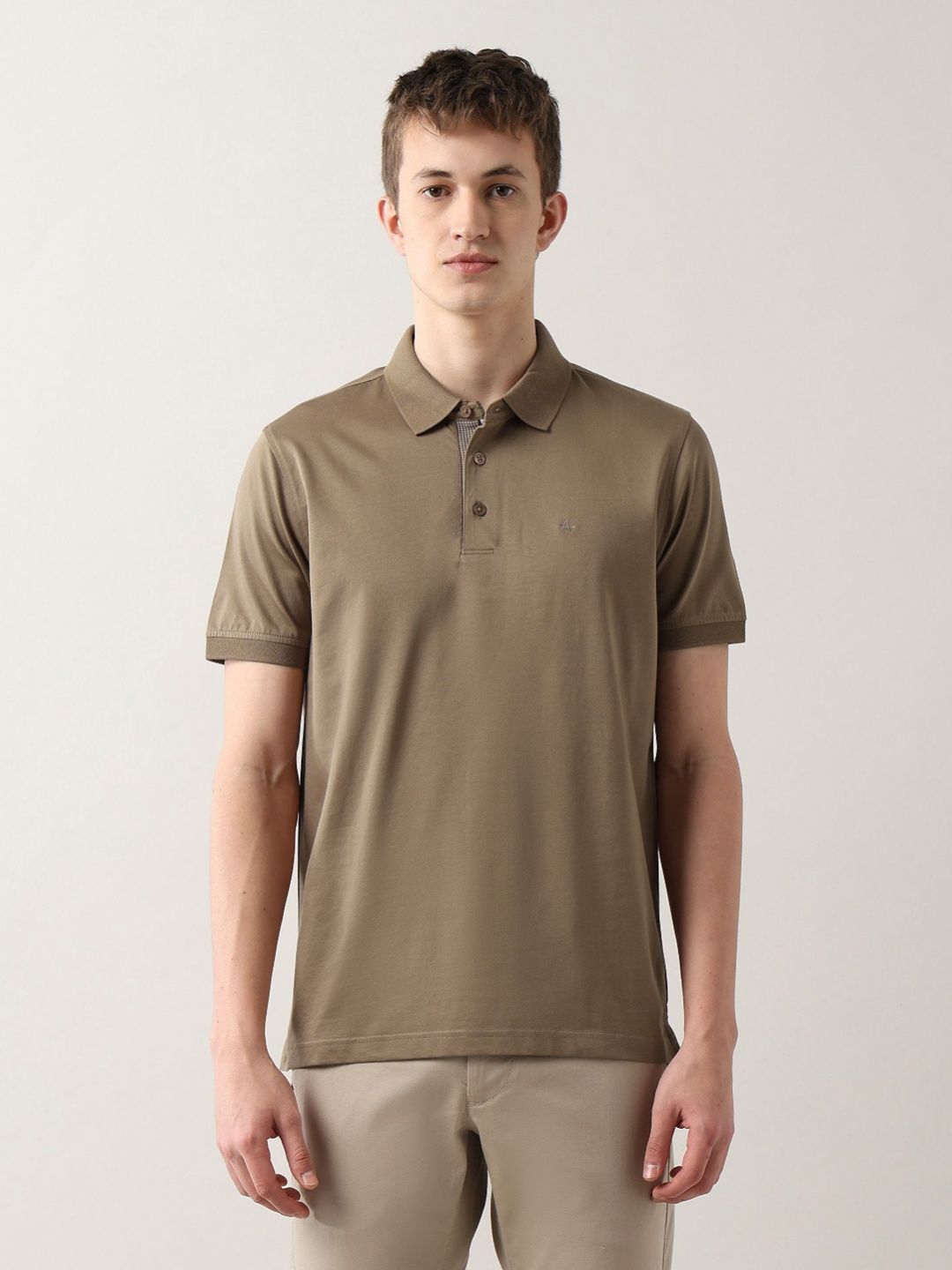 Arrow Men Regular Fit Solid Polo Collar Cotton T-shirt