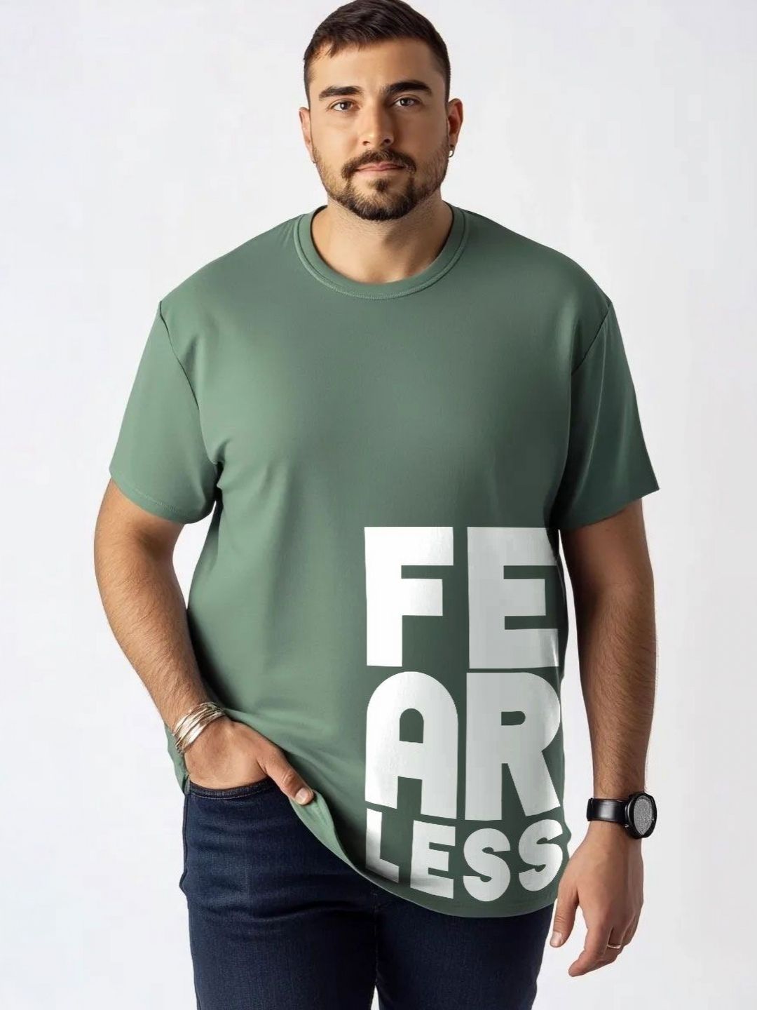 Toodle Plus Men Plus Size Cotton Printed T-shirt