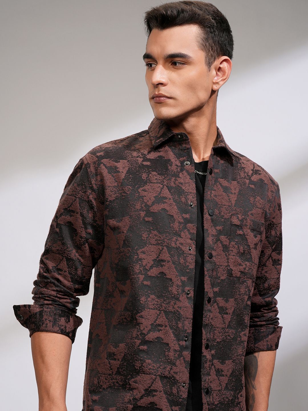 HIGHLANDER Men Opaque Printed Casual Regular Fit Shirt