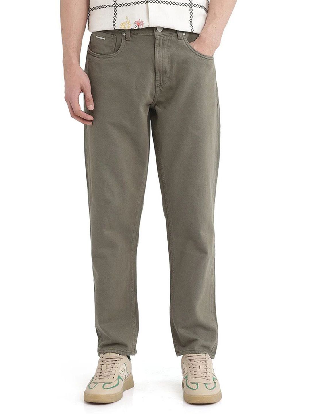 RARE RABBIT Men Arvi Primary Green Relaxed Fit Stretchable Jeans