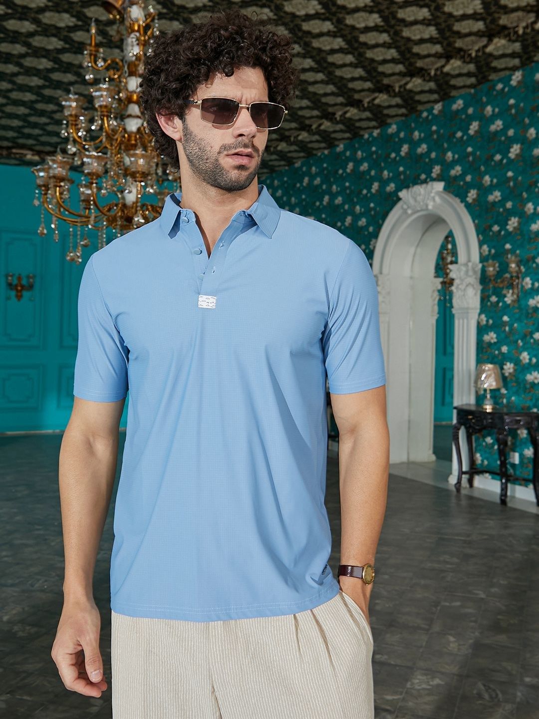 CAHOOT Men Polo Collar Pockets T-shirt