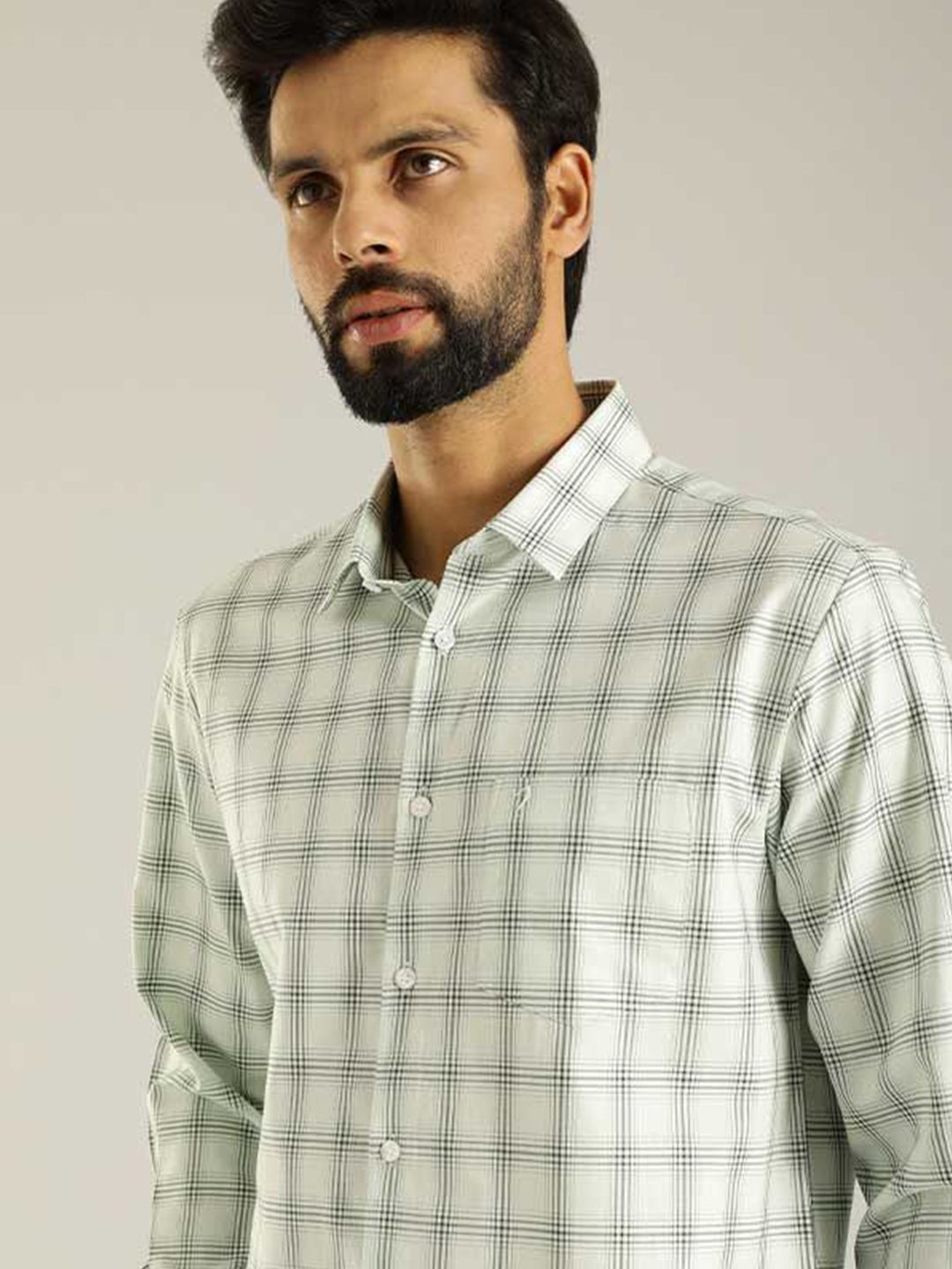Indian Terrain Indian Terrain Men Slim Fit Tartan Checks Opaque Checked Casual Shirt