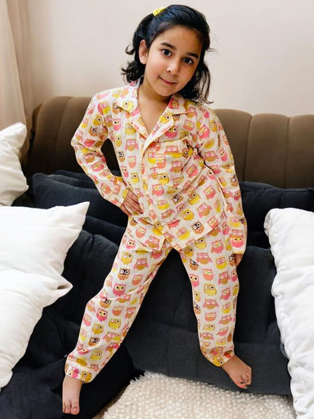 MYZUIE Unisex Kids Printed Night suit