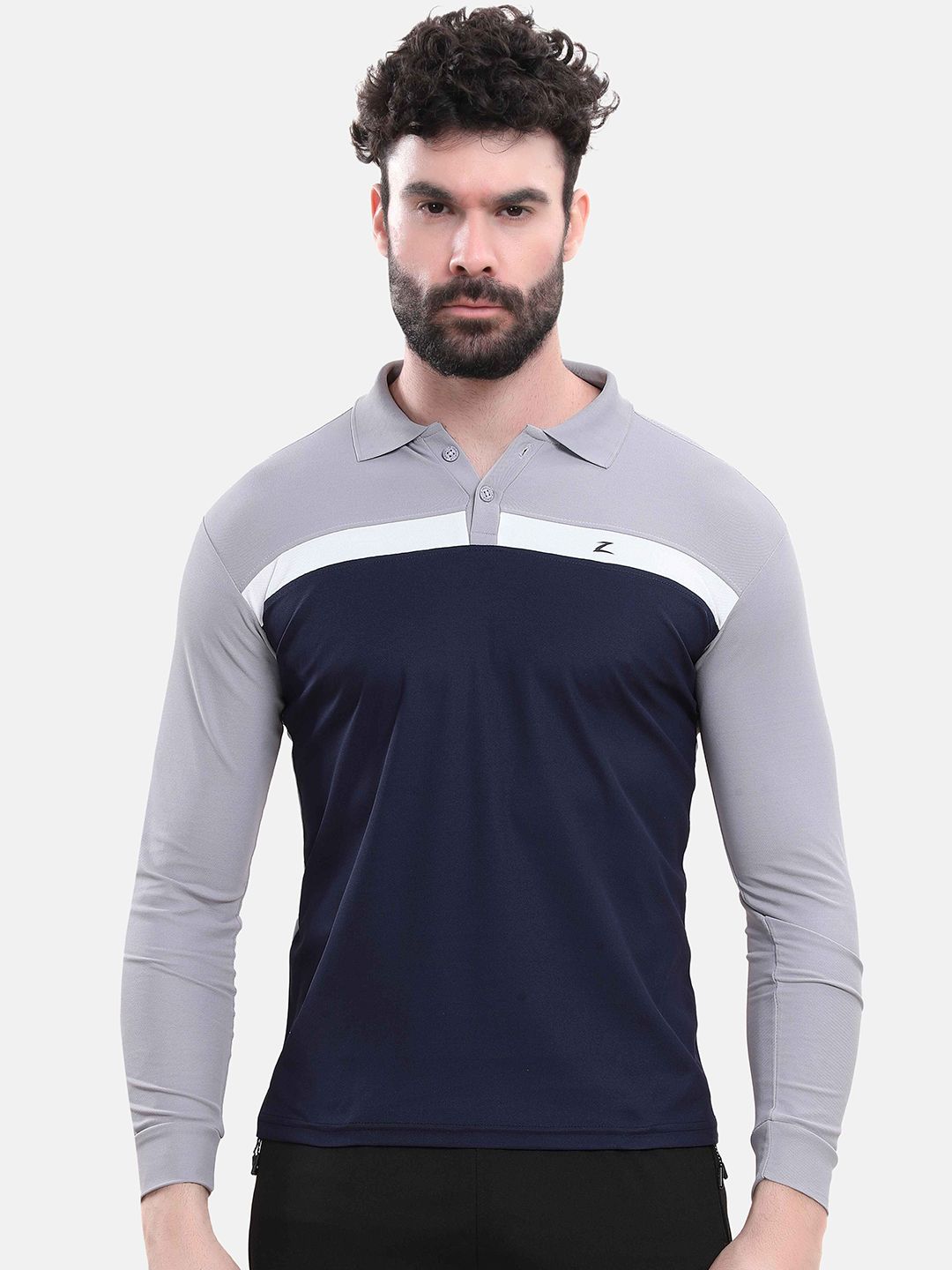 Z Zagros Men Colourblocked Polo Collar T-shirt