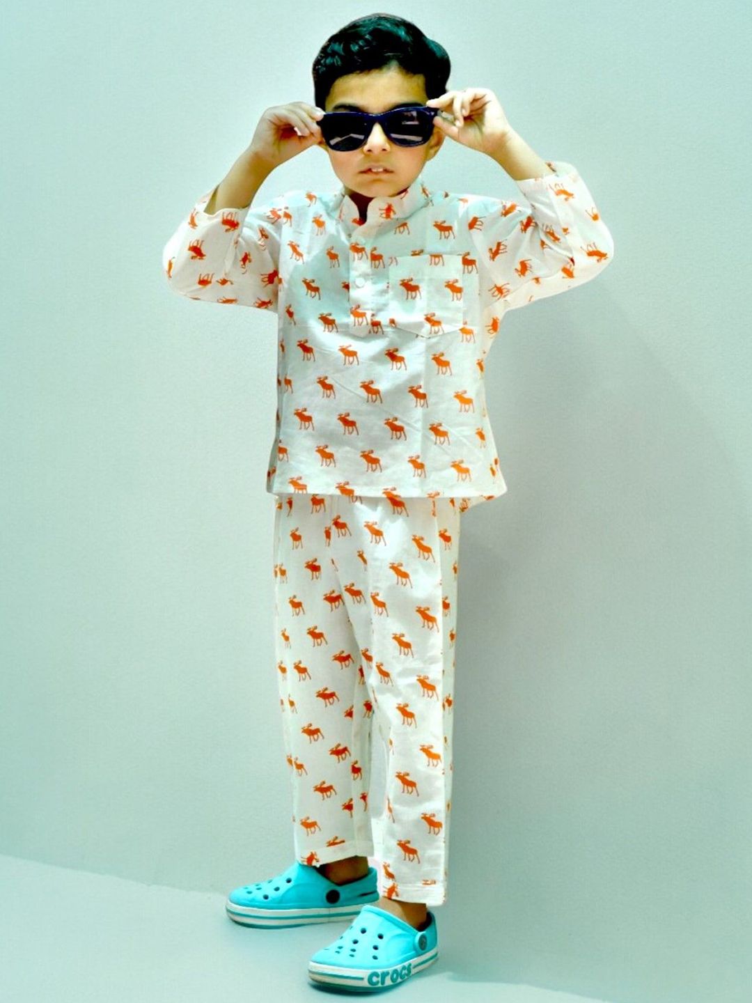 MYZUIE Unisex Kids Printed Night suit