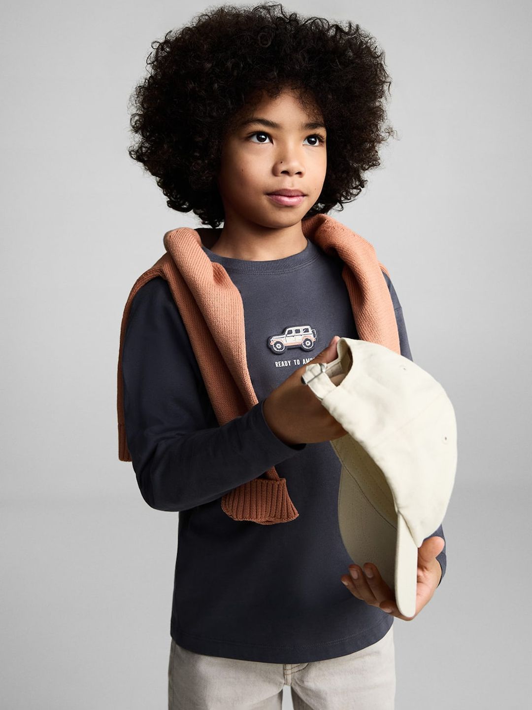 Mango Kids Boys Typography Printed Cotton T-shirt