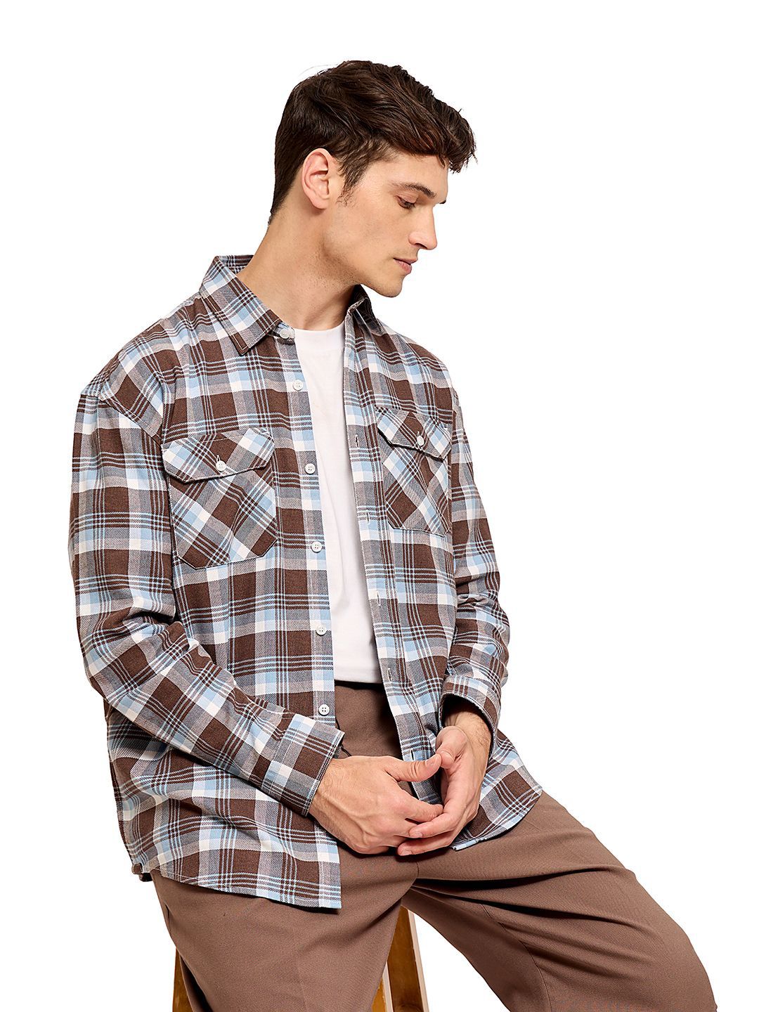 Mast & Harbour Men Comfort Gingham Checks Opaque Checked Casual Shirt