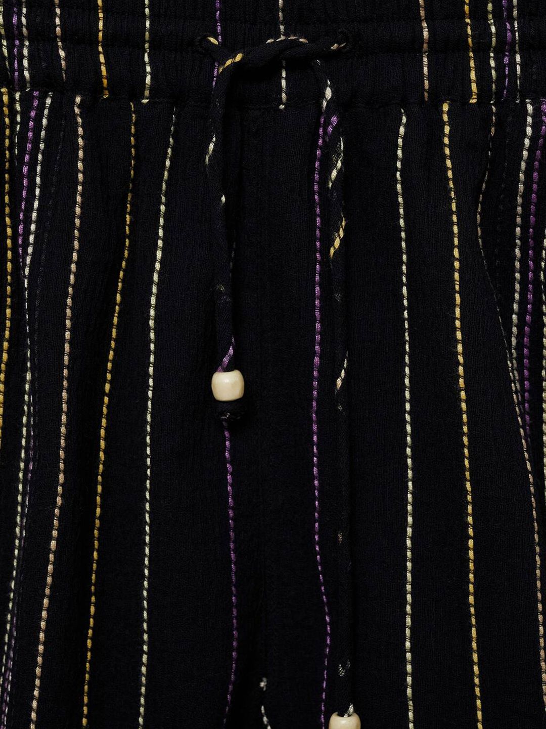 Frayed Hem Thread-Striped Shorts