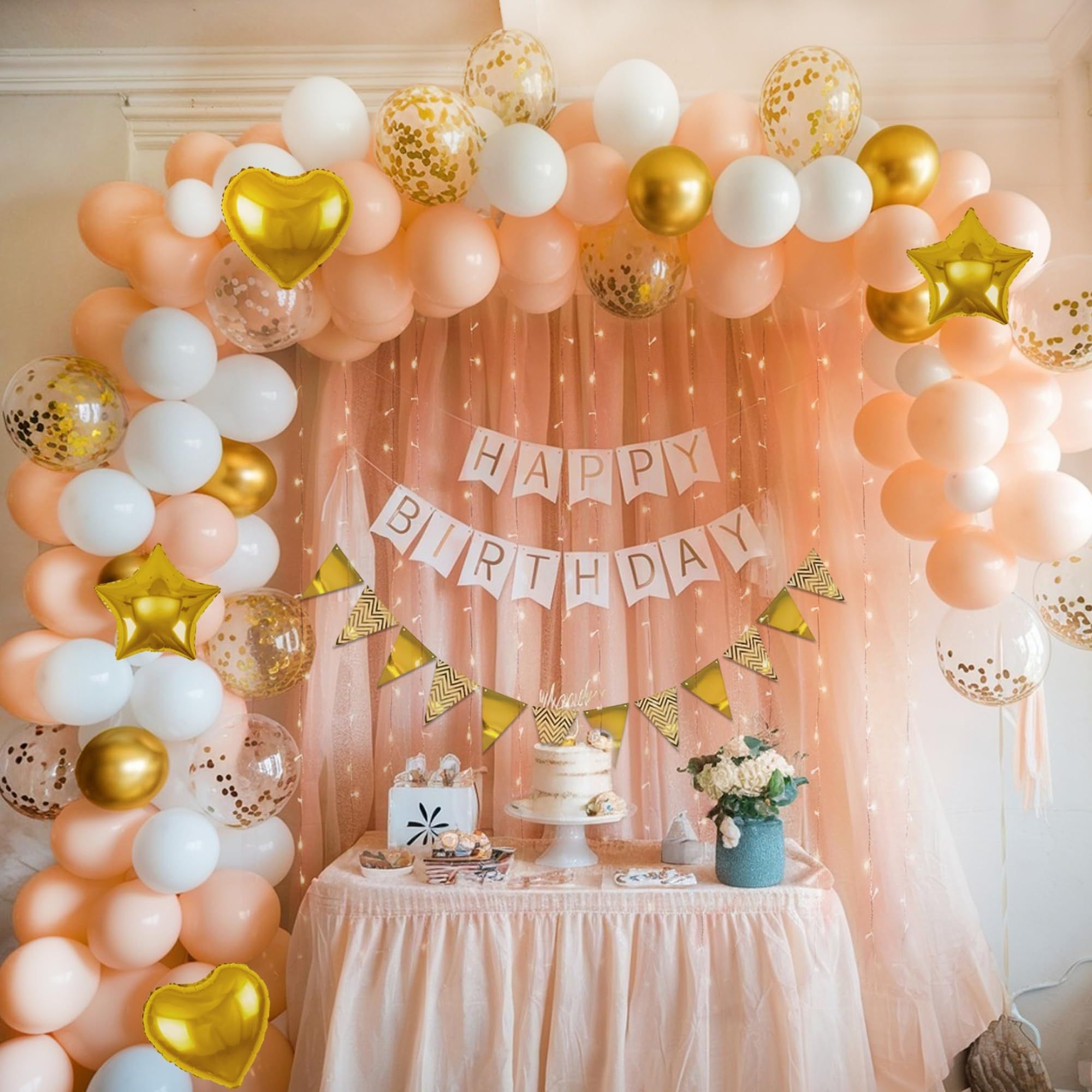 Special You Peach-Coloured 64Pcs Birthday Decor