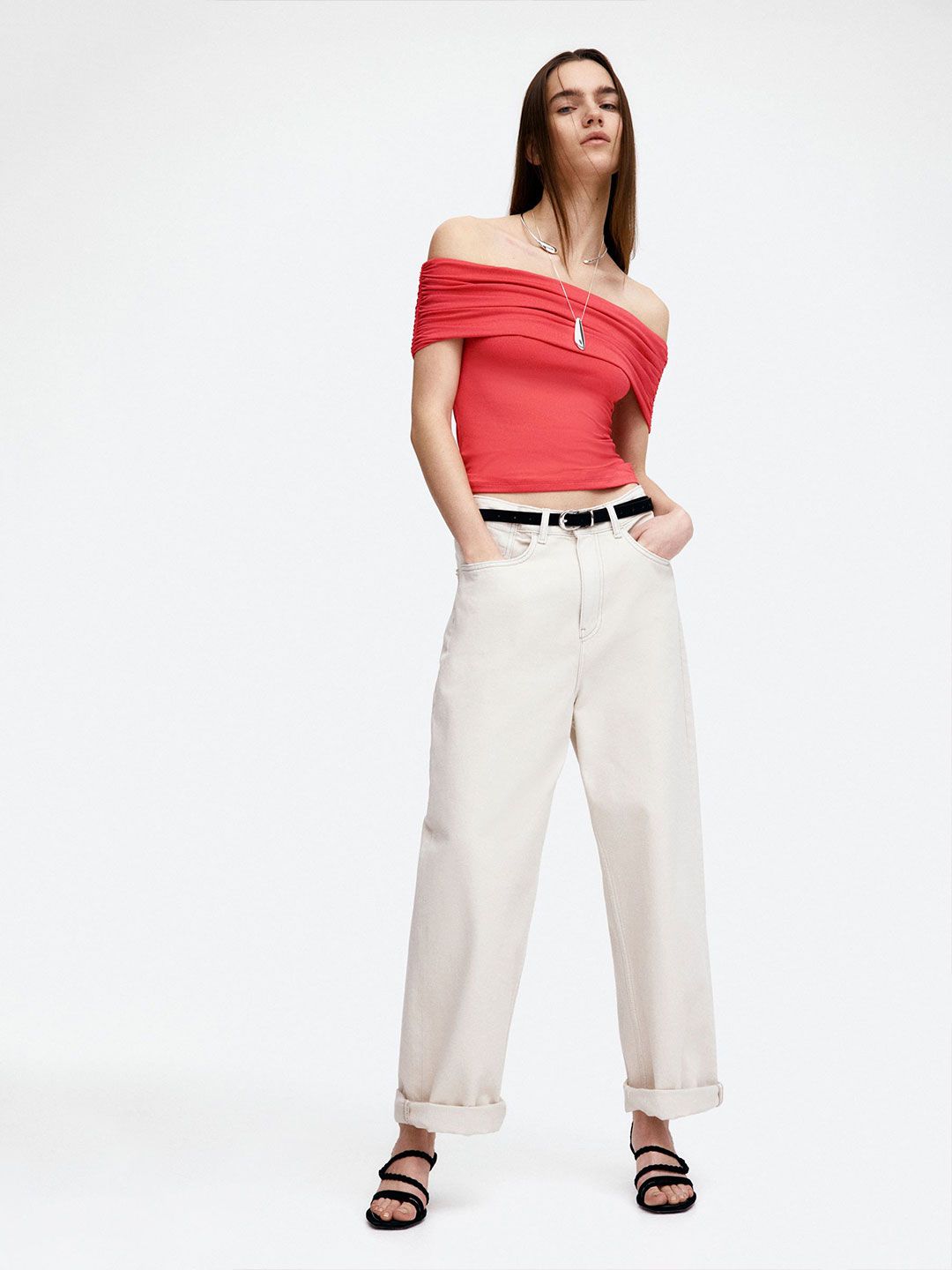 Buy H&M Gathered Off-The-Shoulder Top - Tops for Women 32825916