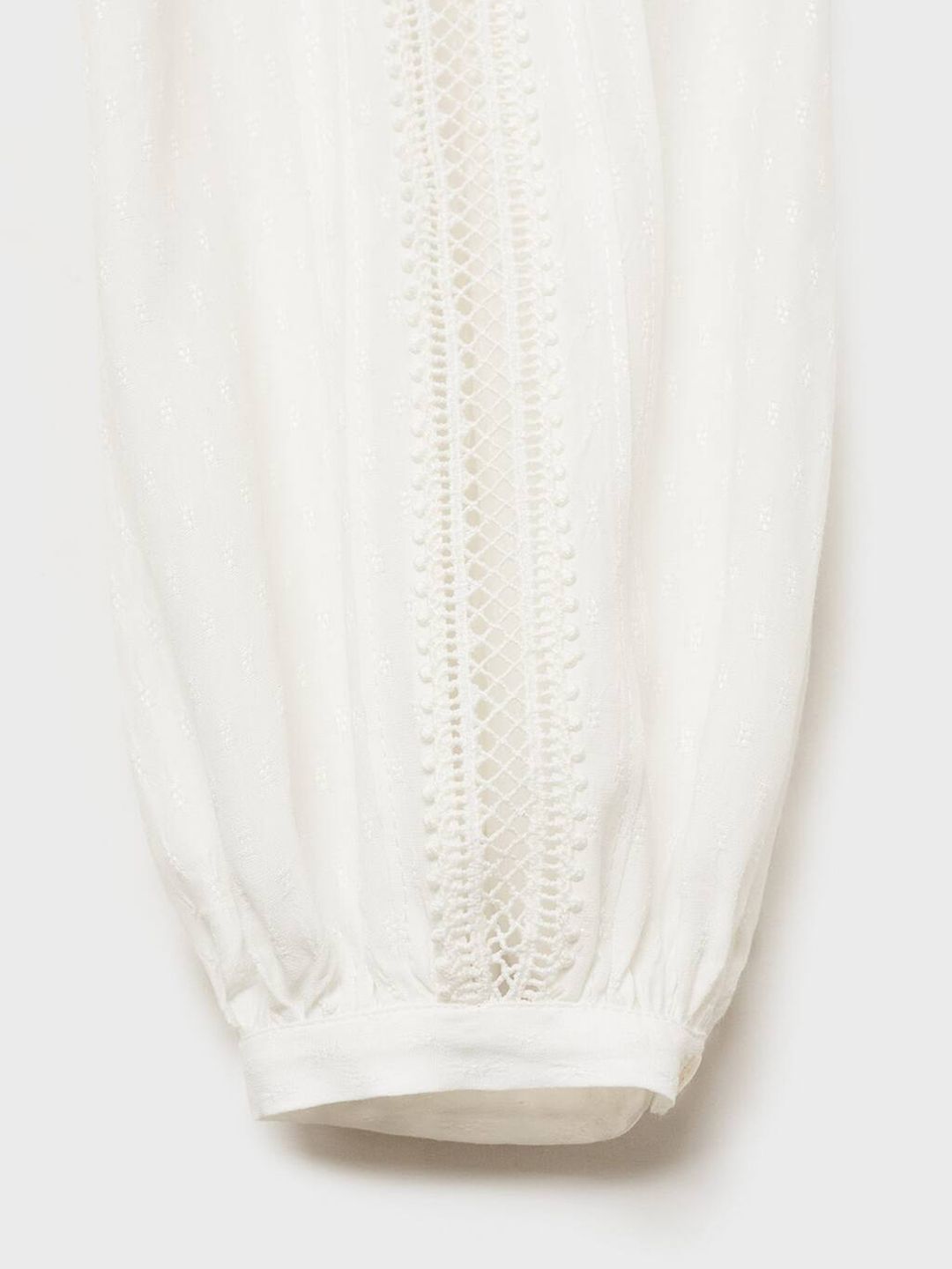Self-Design Pleated Lace Inserts Shirt Style Top