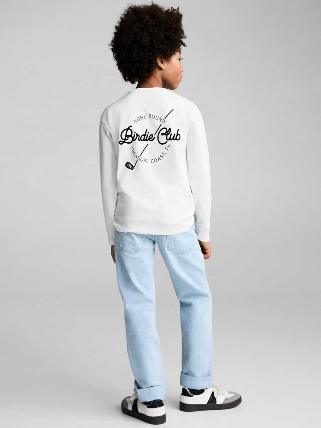 Mango Kids Boys Typography Printed Drop-Shoulder Sleeves Cotton T-shirt