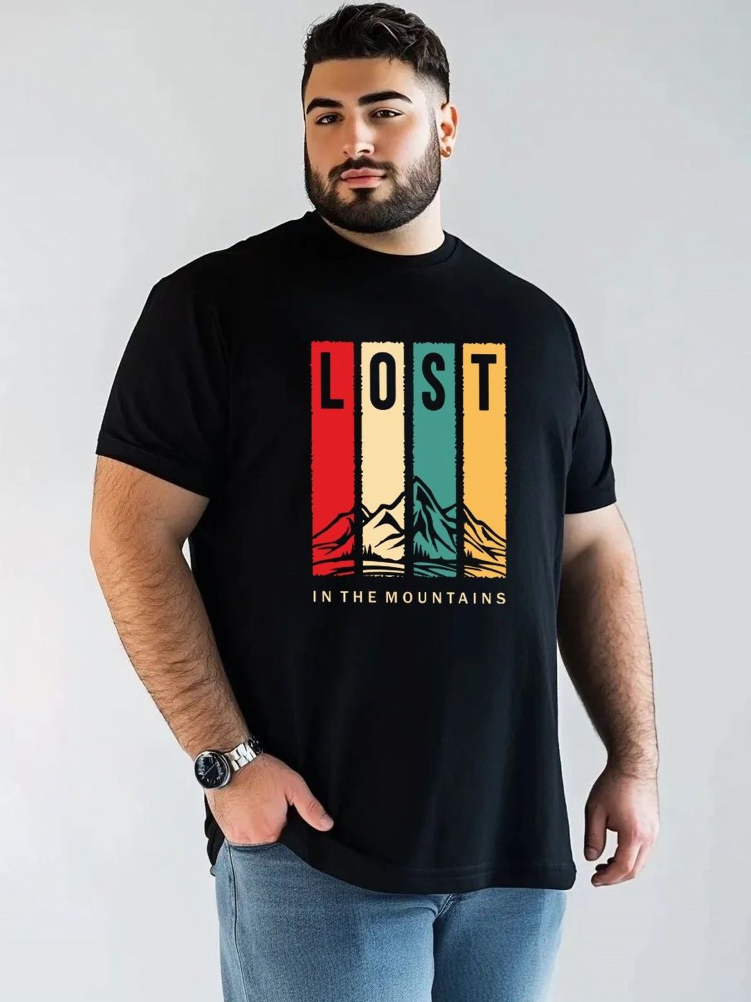 Toodle Plus Men Plus Size Cotton Printed T-shirt