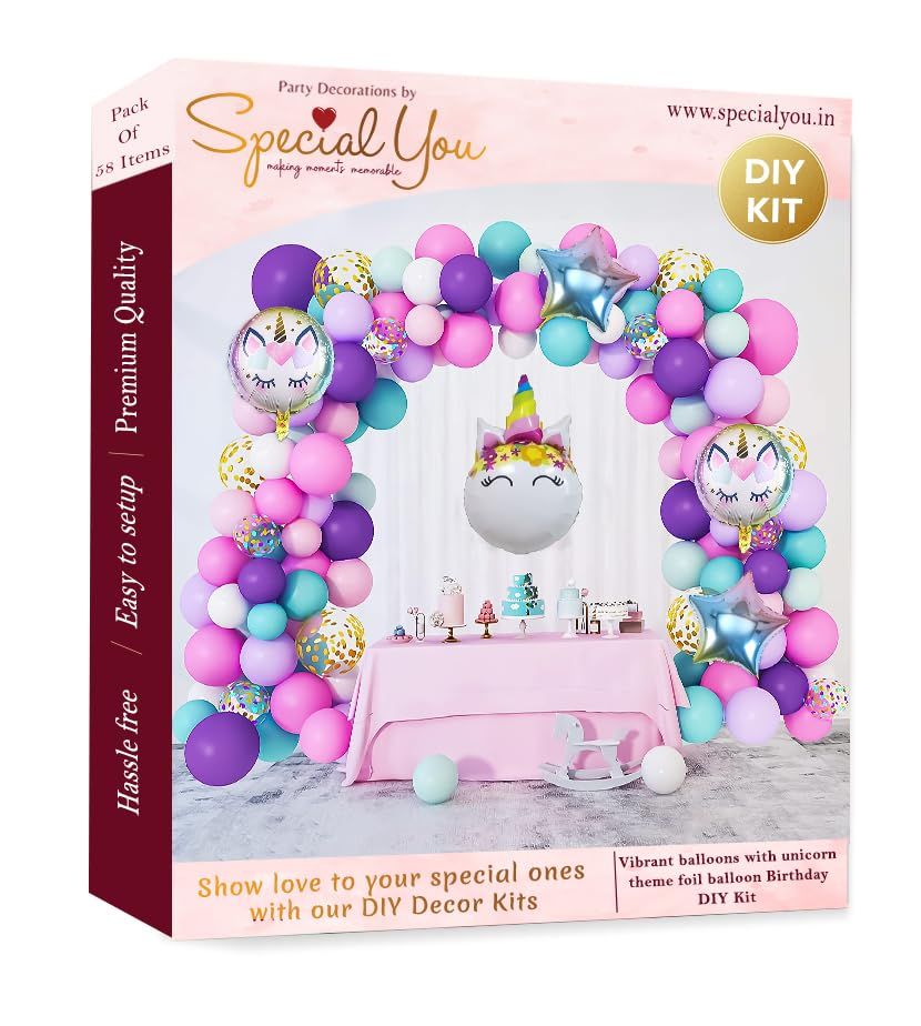 Special You 58Pcs Pink & Purple Birthday Decor