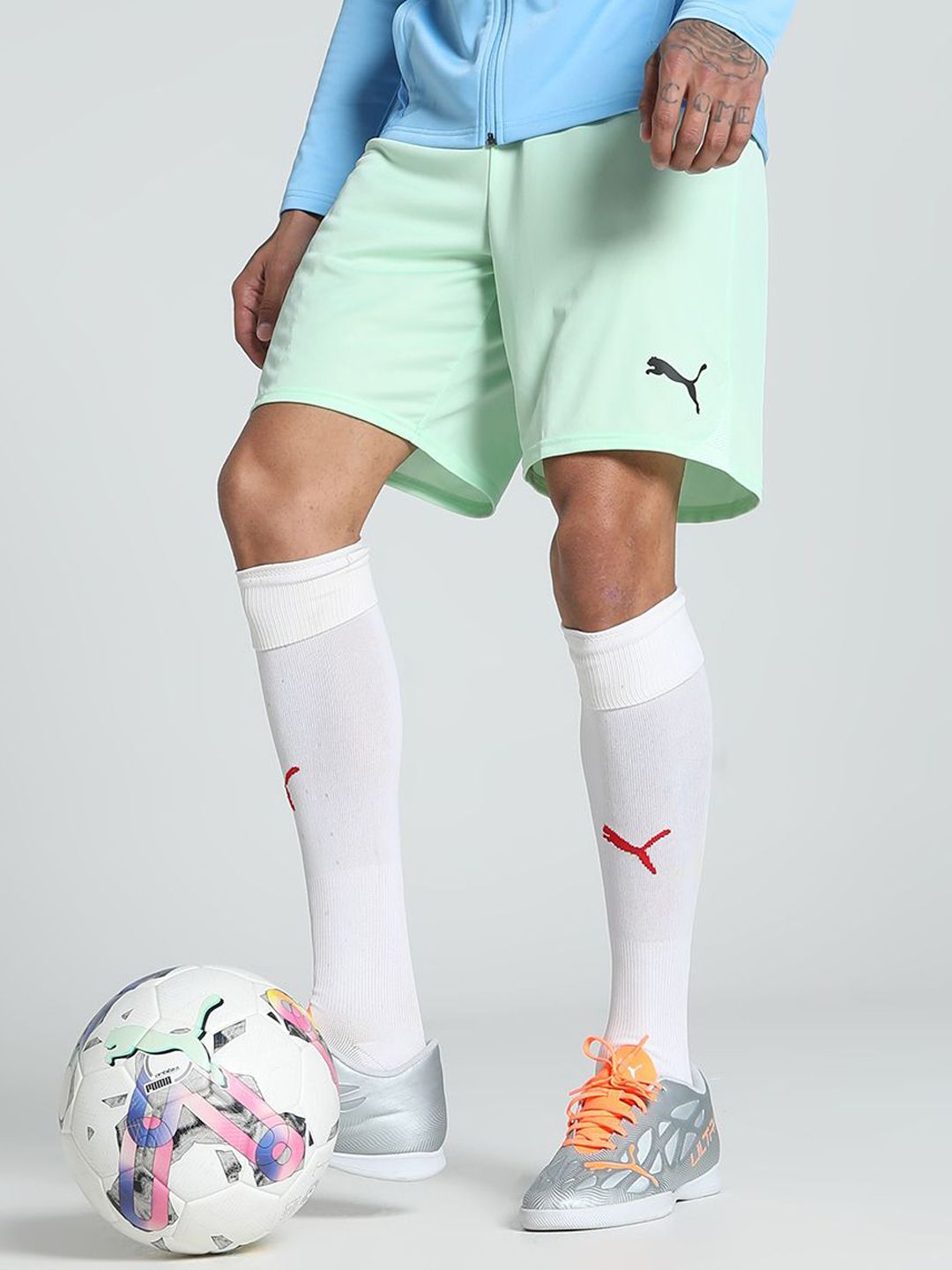 Puma Teamgoal Men Brand Logo Printed Mid Rise Football Shorts