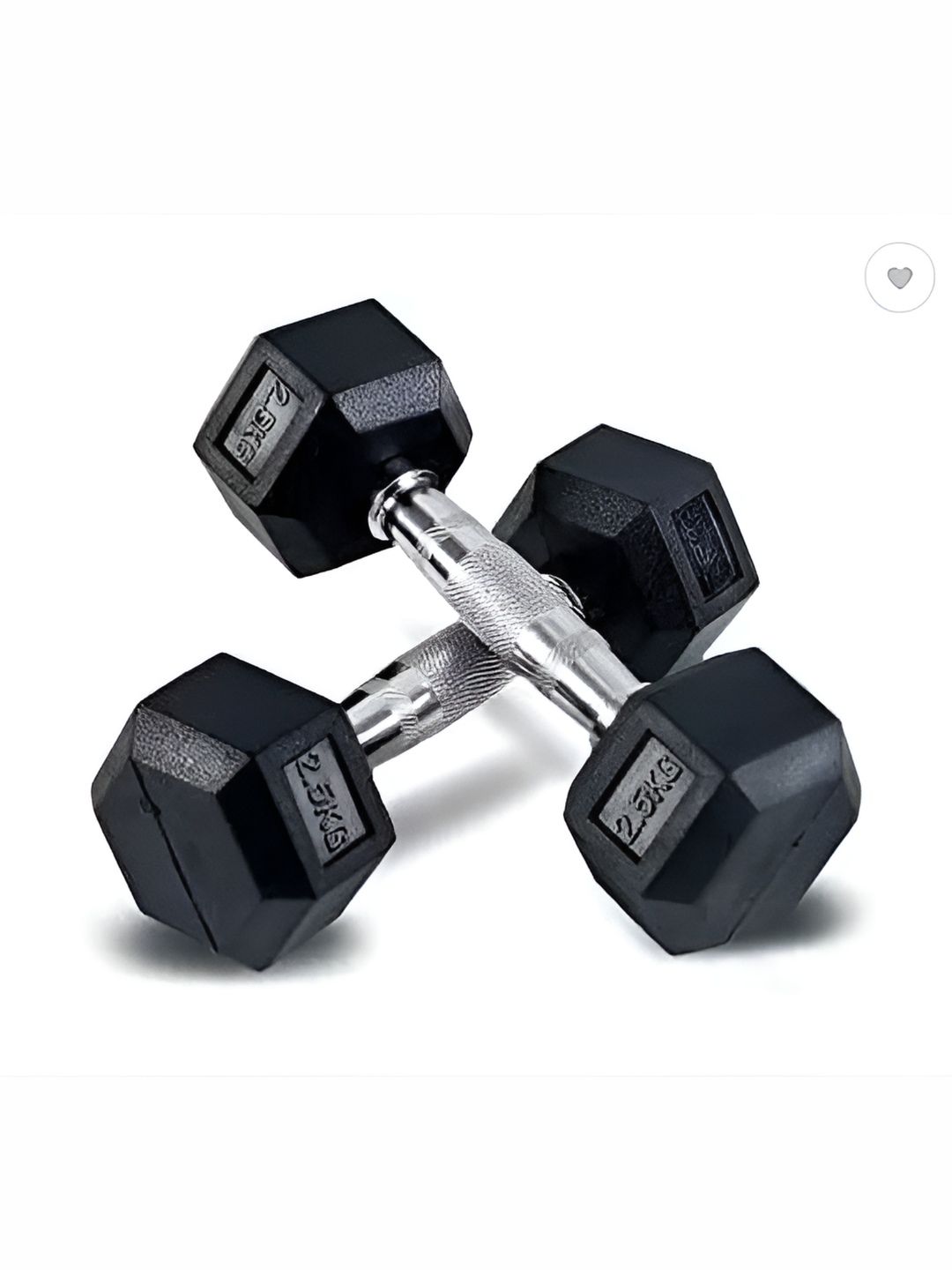 HackerX HackerX 2-Pcs Fixed Weight Hexagonal  Rubber Dumbbell 5 kg