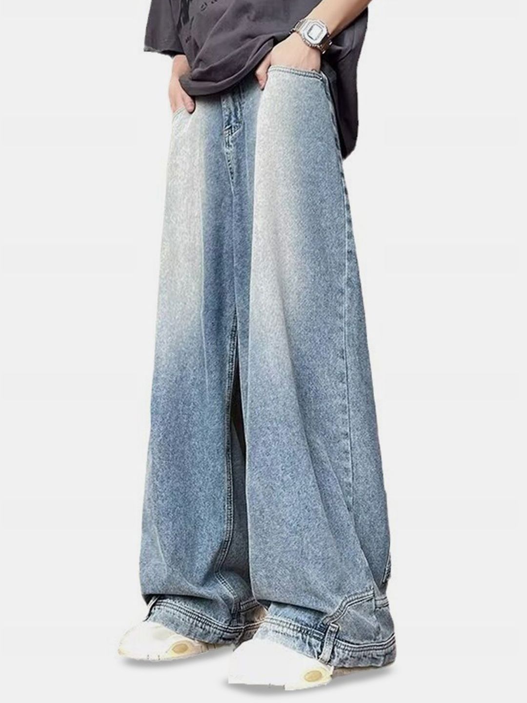 HERE&NOW Men Heavy Fade Mid-Rise Heavy Fade Jeans