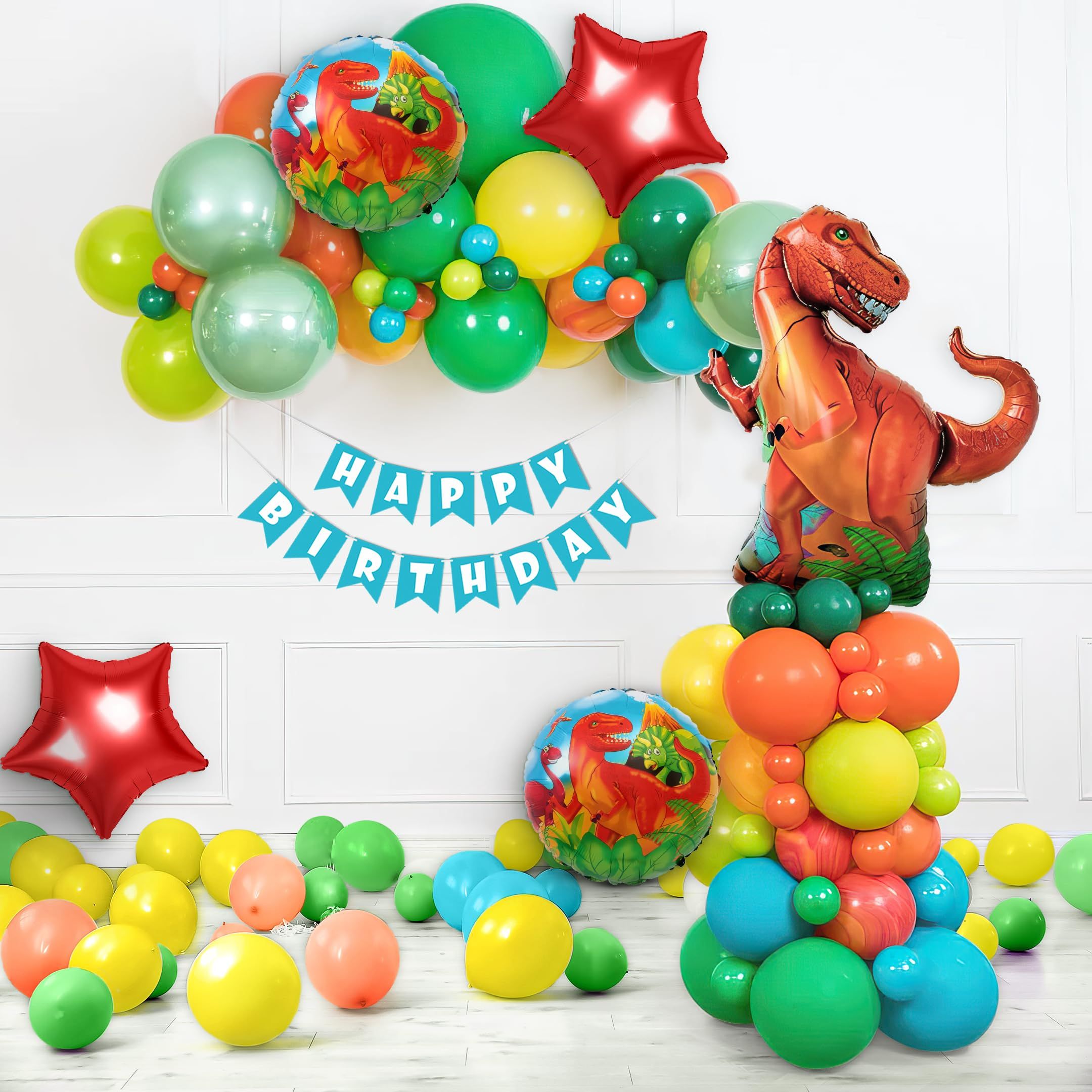 Special You 58-Pcs Green Dinosaur Theme Birthday DecorationKit