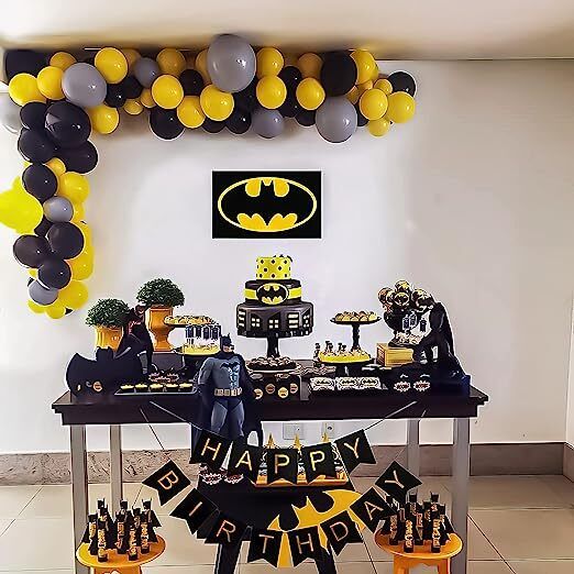 Special You 70-Pcs Black Batman Theme Birthday Decoration Kit