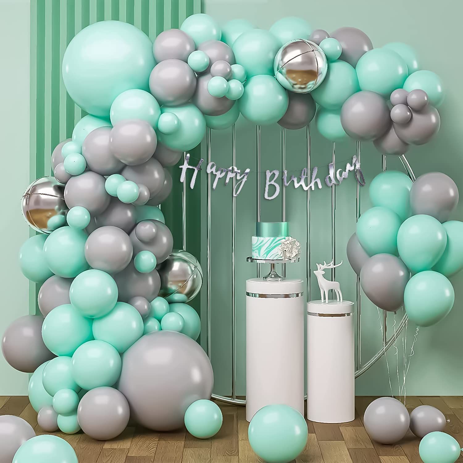Special You Set Of 55 Green & Grey Festive Decors