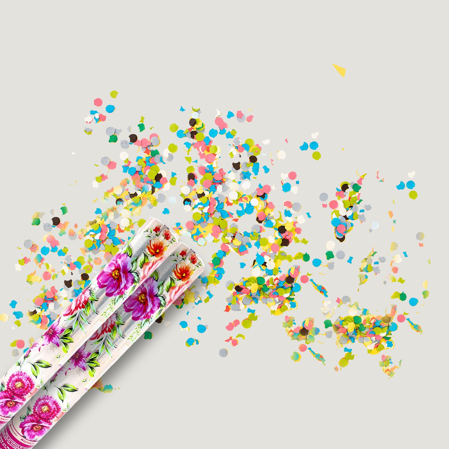Special You Pink & Blue 2 Pieces Circle & Heart Shaped Confetti Party Poppers