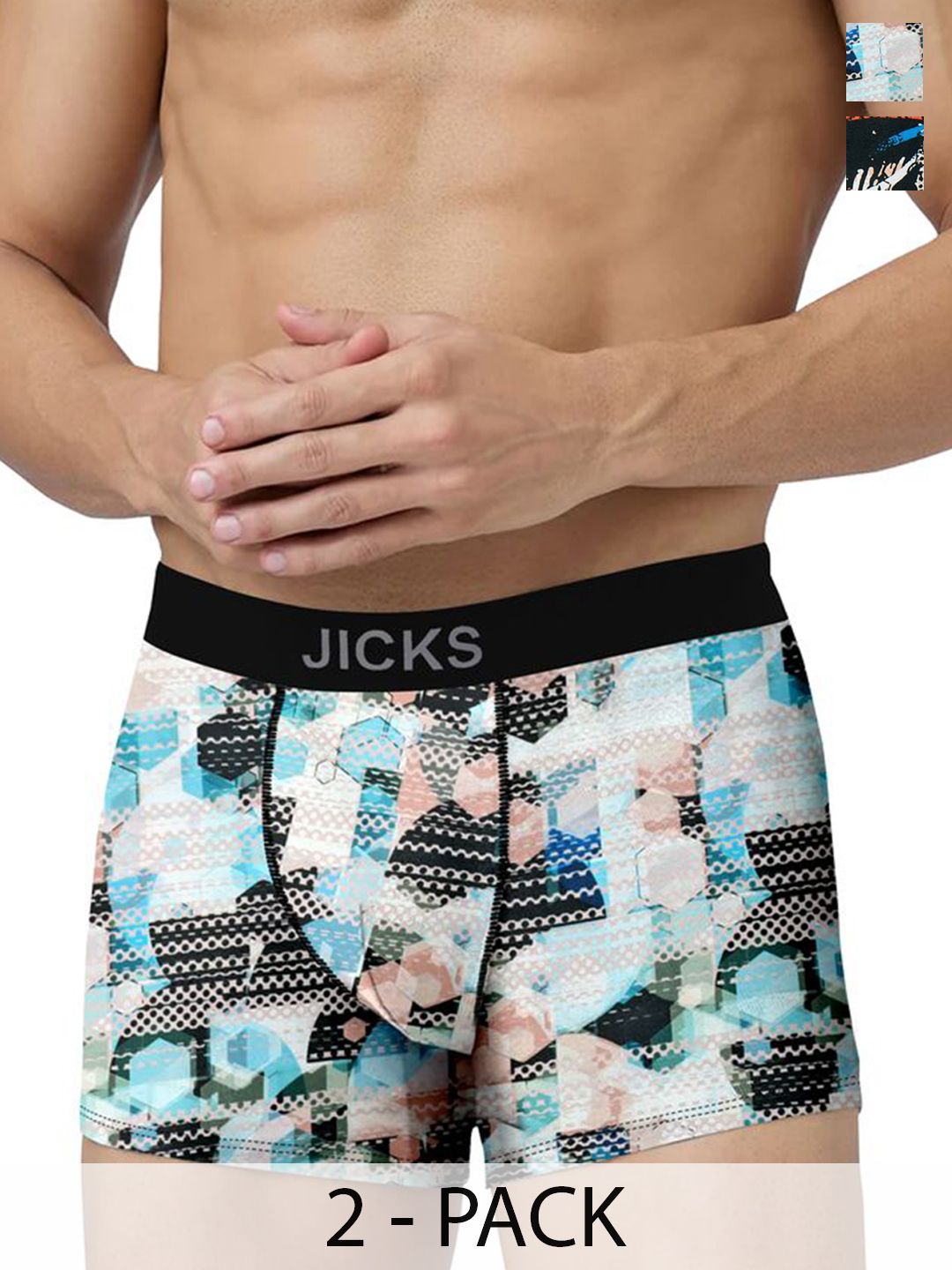 Buy JICKS Men Pack Of 2 Printed Boxer-Style Briefs 2_MF51_M