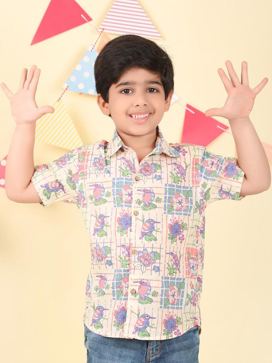 Fabindia Boys Tartan Checks Opaque Printed Casual Shirt