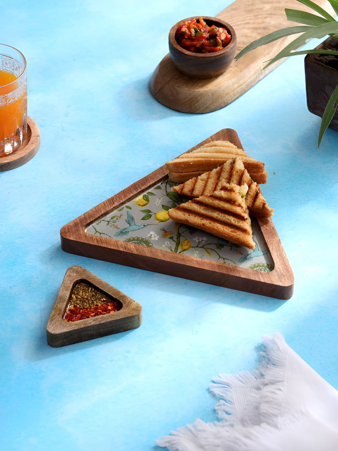 DULI Grey 2025 Wood 1 Pieces Easy to Clean Serving Tray