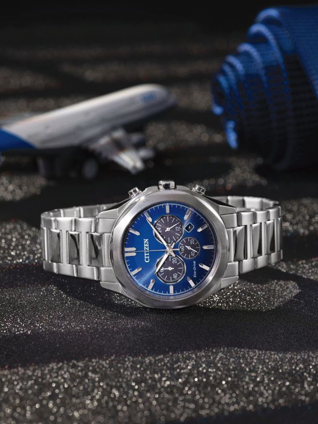 Citizen Citizen Men Dial & Stainless Steel Bracelet Straps Analogue Eco Drive Watch CA4590-81L