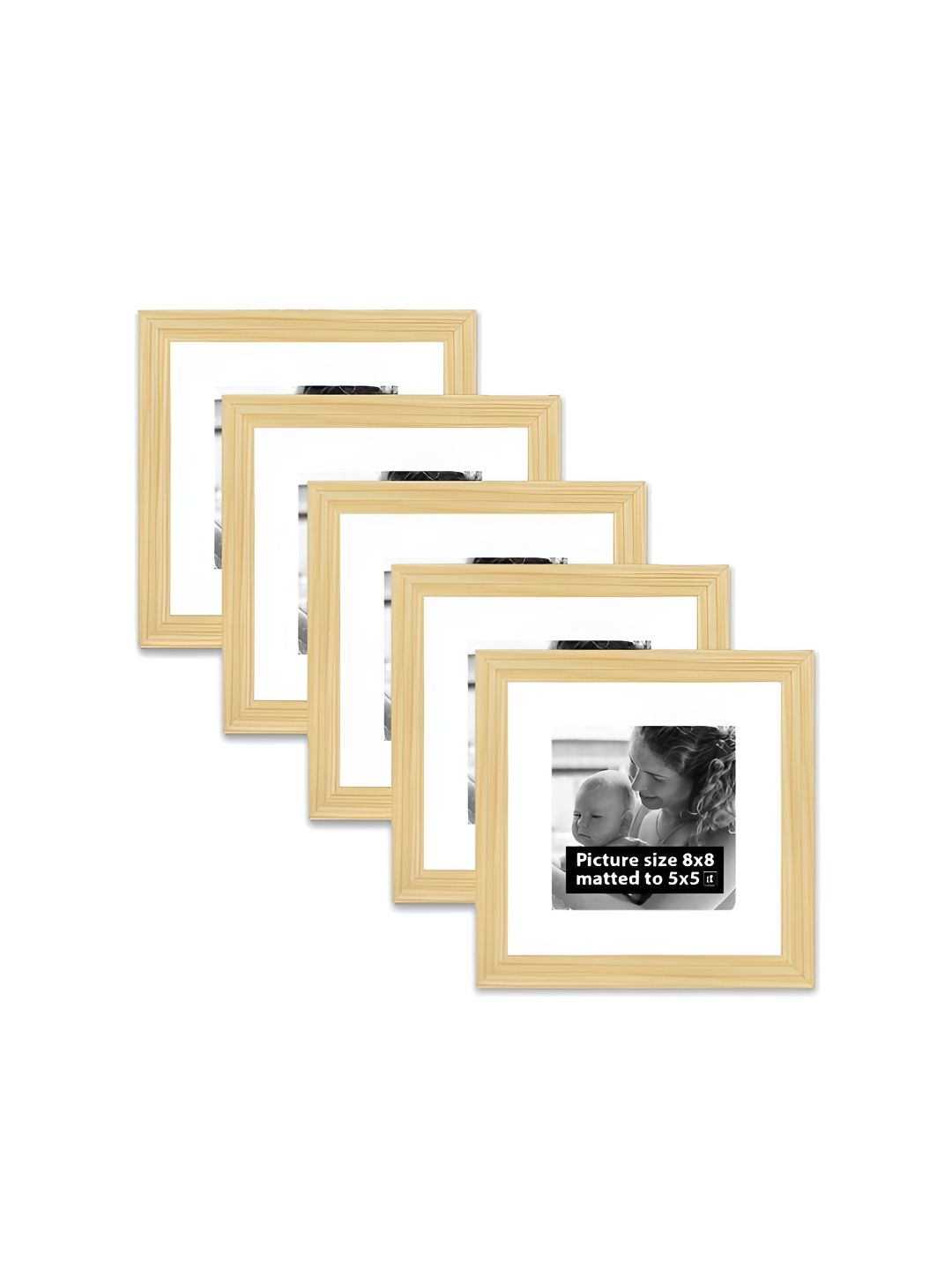 Art Street Art Street Beige 5 Pieces Wooden Wall Photo Frames