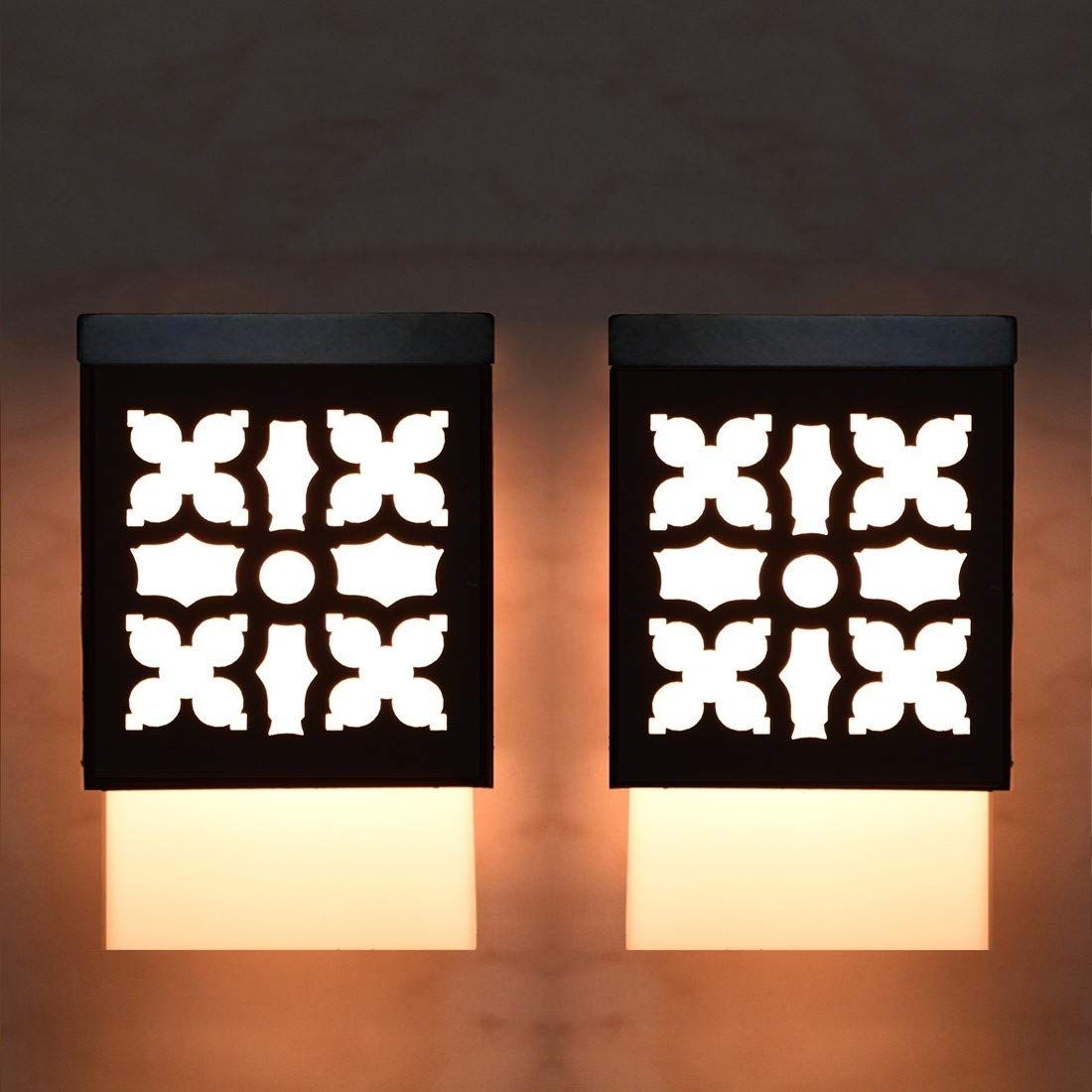 Gojeeva Black & White 2 Pieces Textured Wooden Contemporary Ceiling Lamp