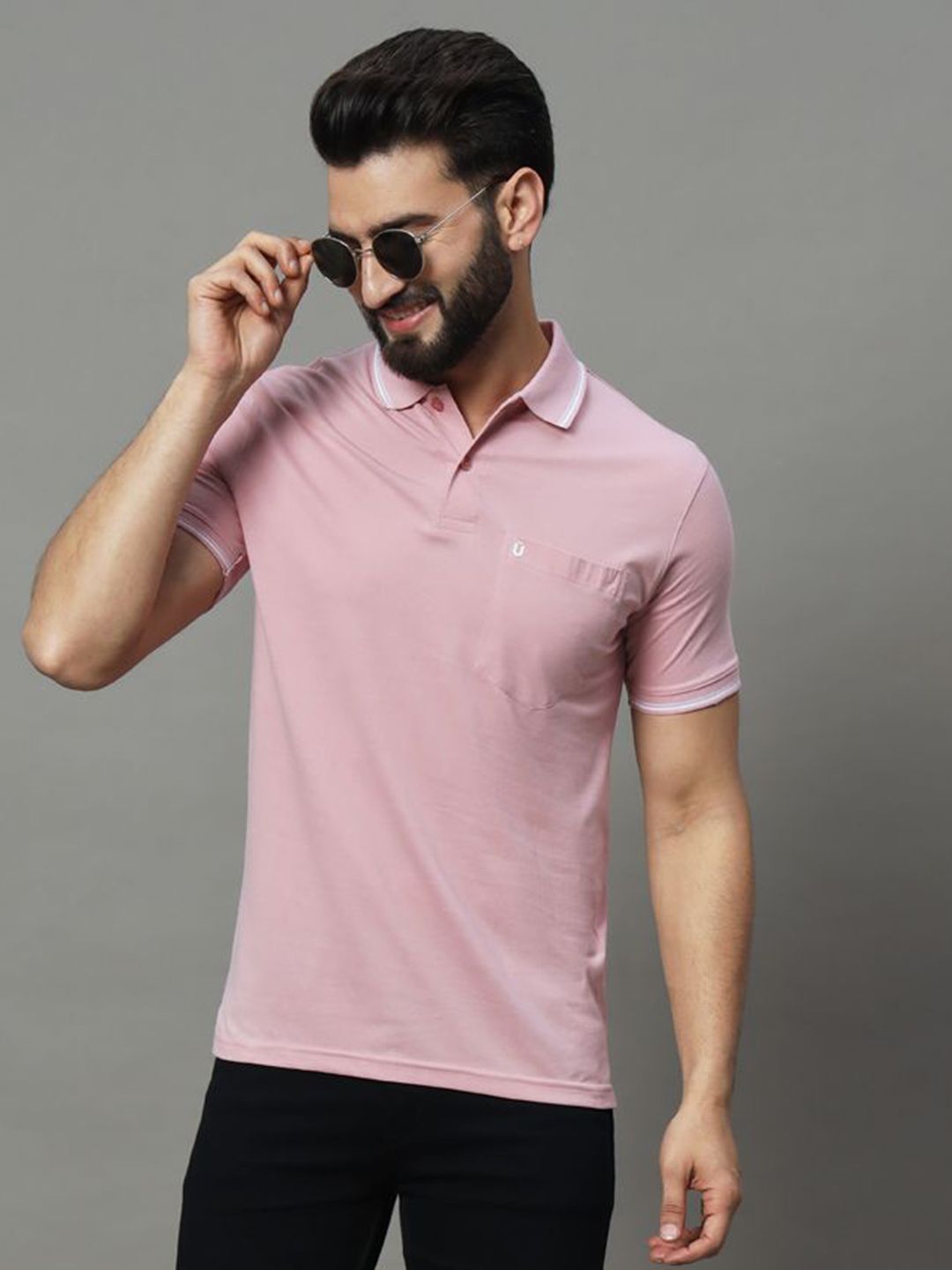 UNIBERRY Men Polo Collar T-shirt