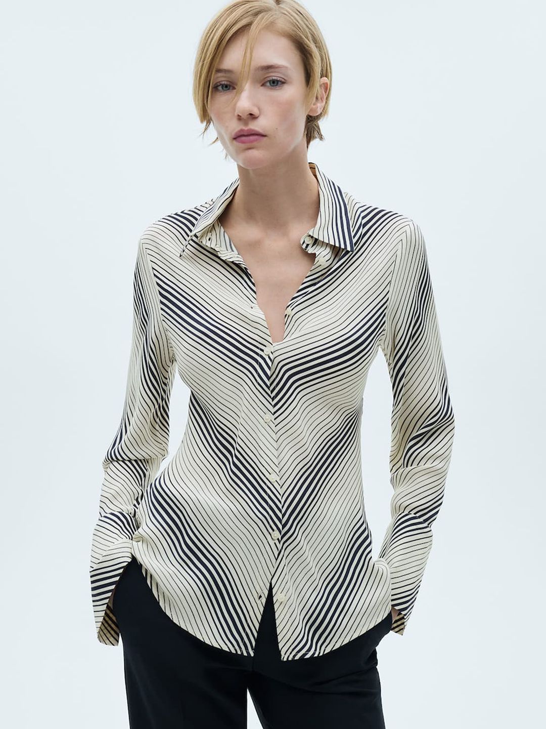 Striped Flared Sleeve Shirt