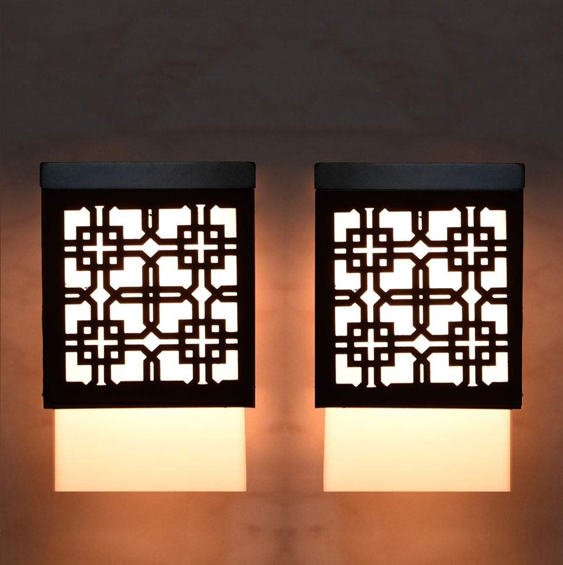 Gojeeva Black & White 2 Pieces Textured Wooden Contemporary Ceiling Lamp